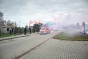 Powitanie i poświęcenie nowego wozu strażackiego w Chociszewie, 